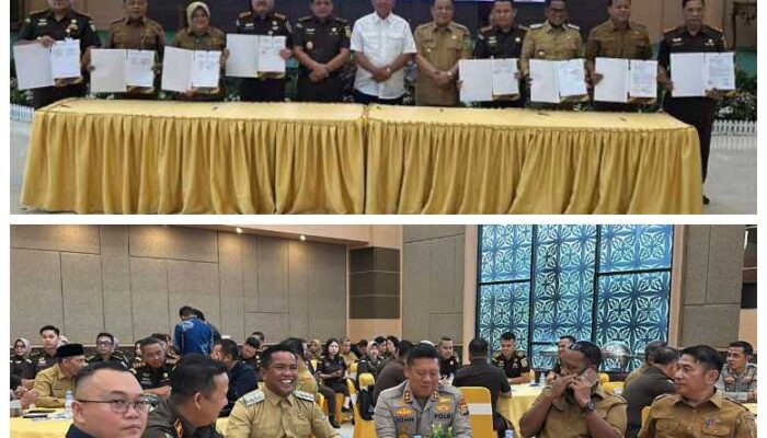 Pemkab Pelalawan Teken MoU Penerapan Pidana Kerja Sosial Bersama Kejati Riau
