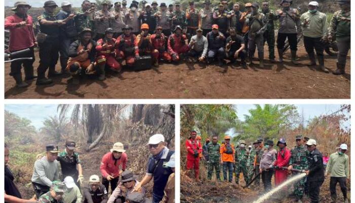 Bersama patroli terpadu, Bupati H.Zukri Tinjau Titik Karhutla di Desa Gambut Mutiara